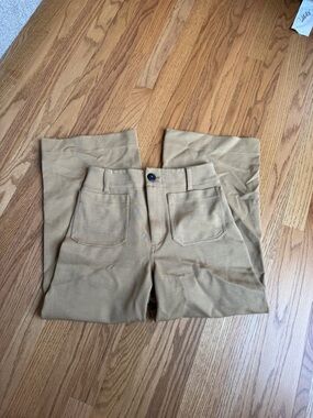 Maeve Camel Wide-Leg Pants